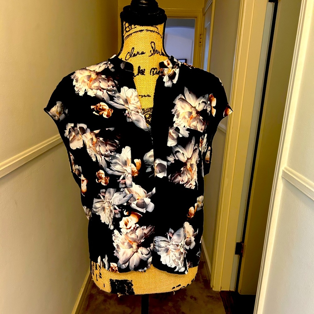 Vince Floral Silk Blouse - M